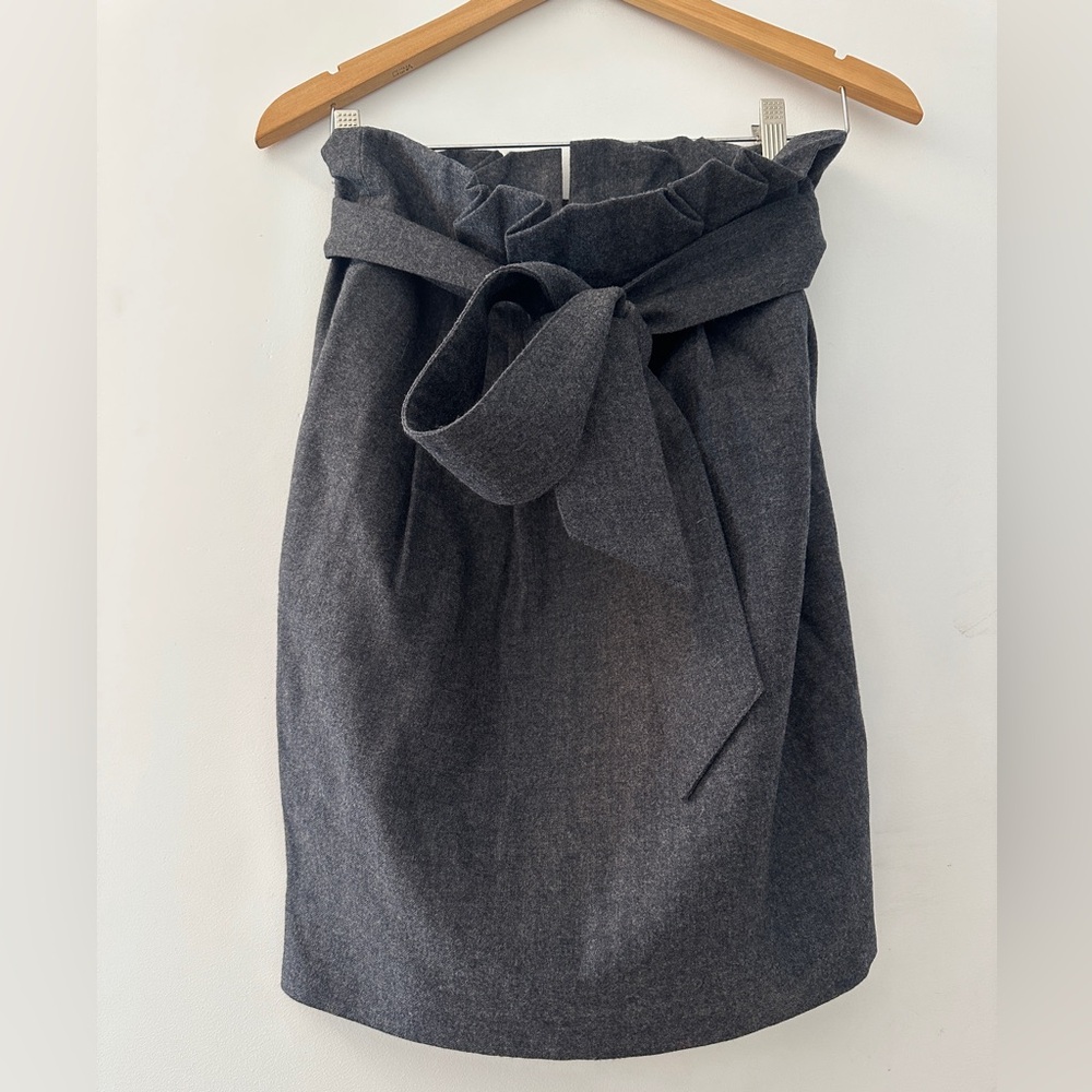 J.Crew wool Sash Skirt in Heather Carbon